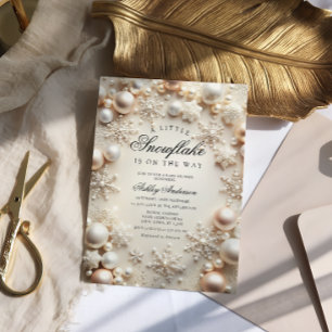 A Little Snowflake Neutral Baby Shower Invitation