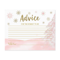 A little snowflake Pink Baby Shower Advice Cards