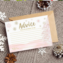 A little snowflake Pink Baby Shower Advice Cards