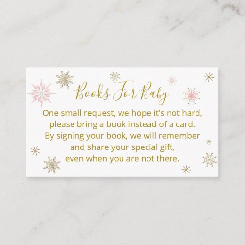 A little snowflake Pink Baby Shower Enclosure Card