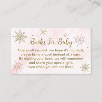 A Little Snowflake Pink Baby Shower Enclosure Card by LitleStarPaper at Zazzle