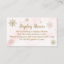 A little Snowflake Pink Baby Shower Enclosure Card