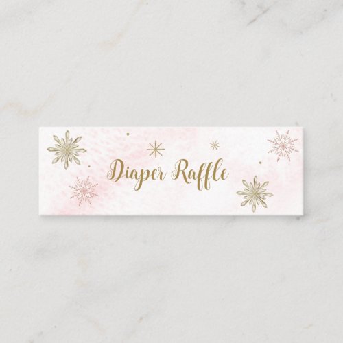 A little Snowflake Pink Baby Shower Mini Business Card