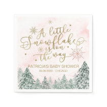 A little Snowflake Pink Baby Shower Napkins