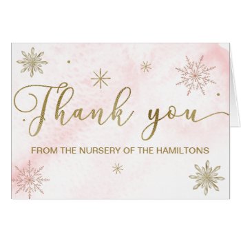 A Little Snowflake Pink Baby Shower Thank You by LitleStarPaper at Zazzle