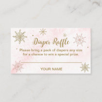 A little Snowflake Pink Baby Shower Thank You Enclosure Card