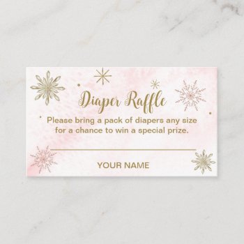A Little Snowflake Pink Baby Shower Thank You Enclosure Card by LitleStarPaper at Zazzle