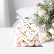 A little snowflake Pink Baby Shower Thank you Favor Tags