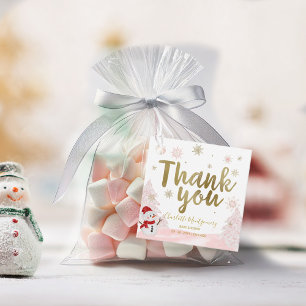 A little snowflake Pink Baby Thank you Favor Tags