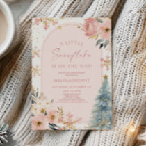 A Little Snowflake Pink Winter Baby Shower Invitation