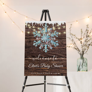 A Little Snowflake Rustic Winter Baby Shower Foam Board