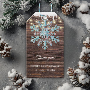 A Little Snowflake Rustic Winter Baby Shower Gift Tags