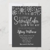 A Little Snowflake Silver Glitter Baby Shower Invitation (Front)