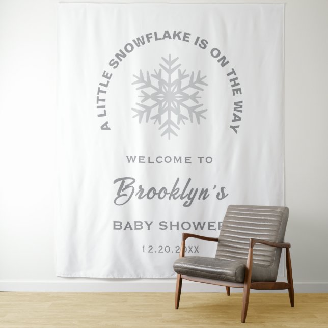 A Little Snowflake Winter Baby Shower Backdrop (In Situ)