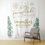 A Little Snowflake Winter Baby Shower Backdrop at Zazzle