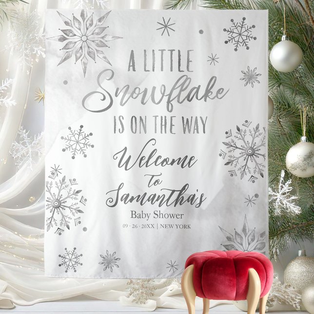 A Little Snowflake Winter Baby Shower Backdrop (Creator Uploaded)
