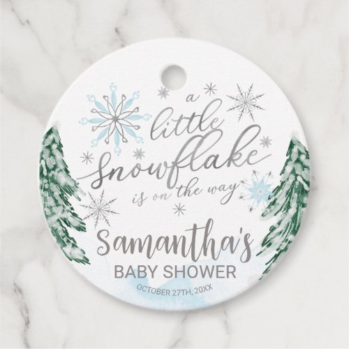 A little snowflake Winter Baby Shower Favor Tags