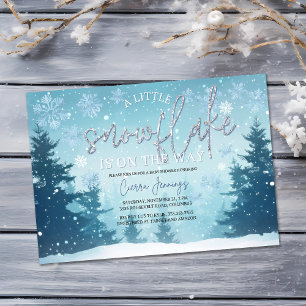A Little Snowflake Winter Baby Shower  Invitation