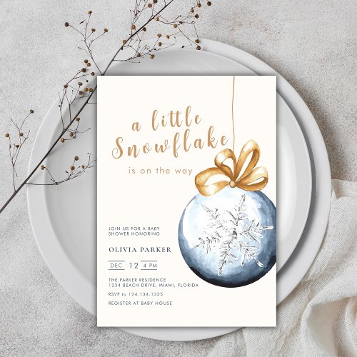 A Little Snowflake Winter Baby Shower Invitation