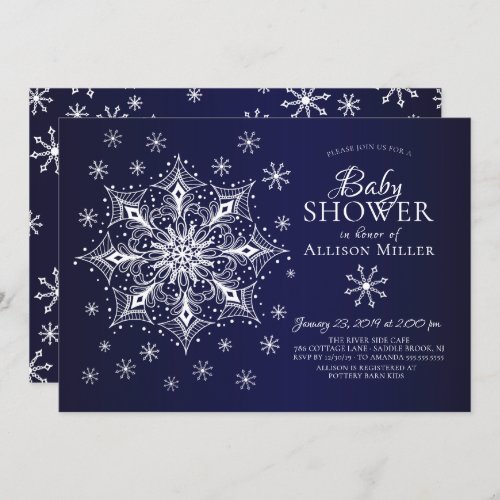 A Little Snowflake Winter Baby Shower Invitation