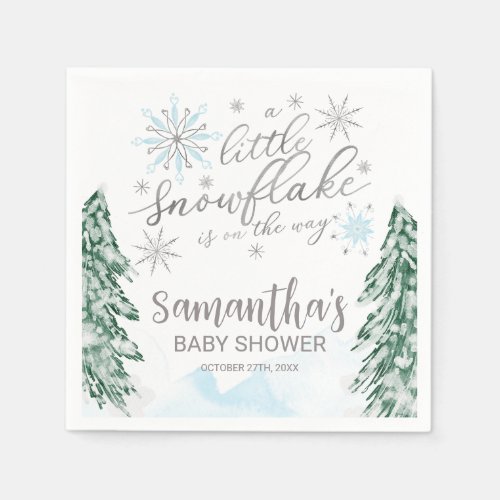 A little snowflake Winter Baby Shower Napkins