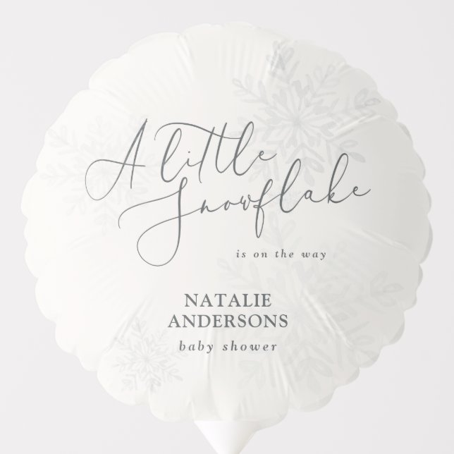 A little snowflake winter baby shower party  balloon (Front)