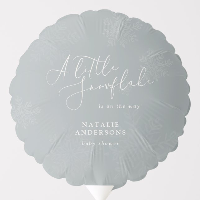 A little snowflake winter baby shower party balloon (Front)