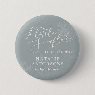 A little snowflake winter baby shower party button
