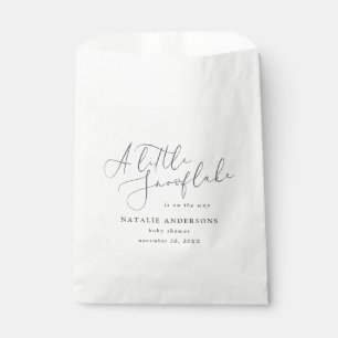 A little snowflake winter baby shower party  favor bag
