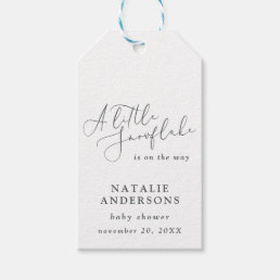 A little snowflake winter baby shower party   gift tags