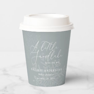 A little snowflake winter baby shower party  paper cups
