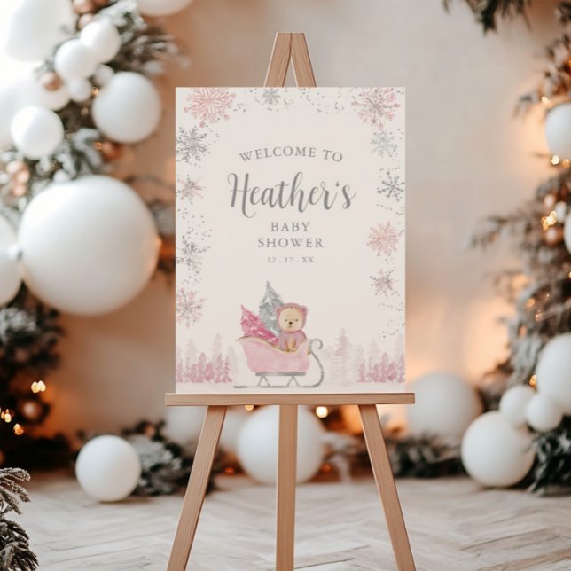 A little Snowflake Winter Baby Shower welcome sign (Creator Uploaded)