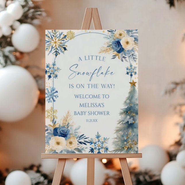 A Little Snowflake Winter Baby Shower Welcome Sign (Creator Uploaded)