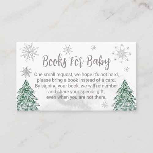 A little snowflake Winter Christmas Baby Shower Enclosure Card