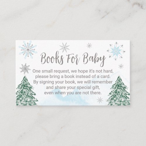 A little snowflake Winter Christmas Baby Shower Enclosure Card