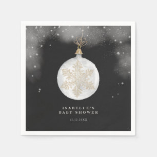 A Little Snowflake Winter Night Baby Shower Napkins