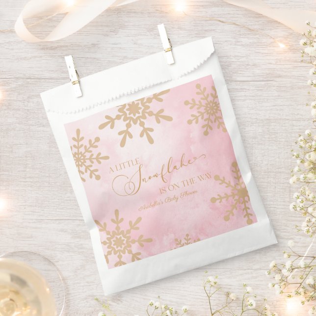 A Little Snowflake Winter Wonderland Baby Shower Favor Bag (Clipped)