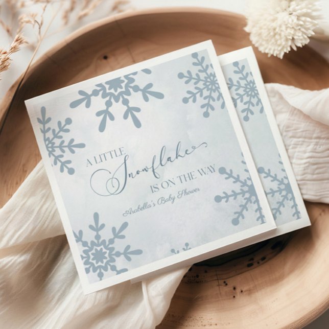 A Little Snowflake Winter Wonderland Baby Shower Napkins (Creator Uploaded)