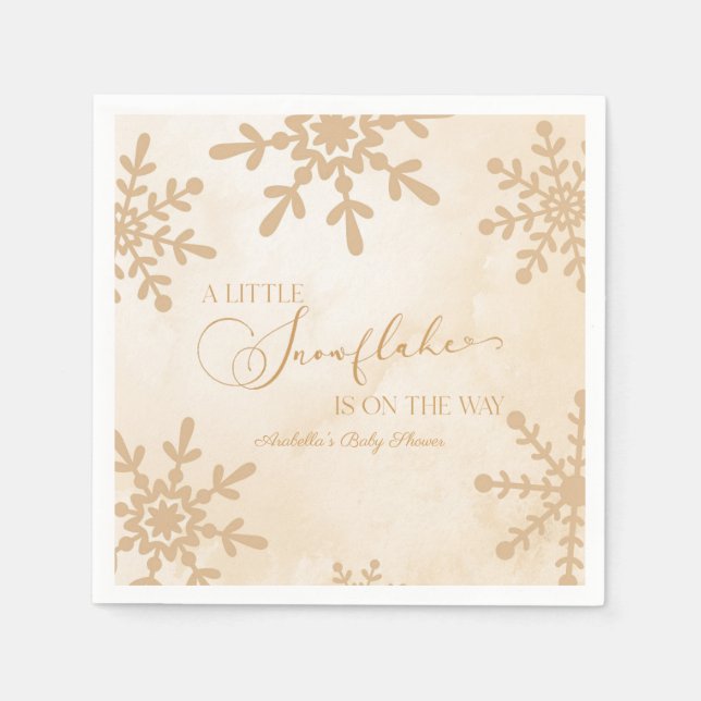 A Little Snowflake Winter Wonderland Baby Shower Napkins (Front)