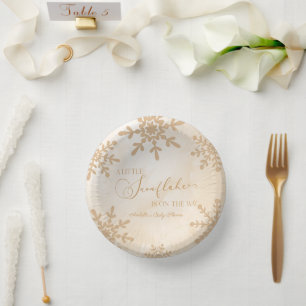 A Little Snowflake Winter Wonderland Baby Shower Paper Bowls