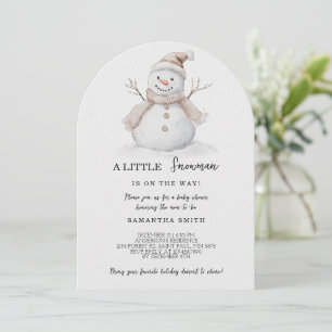 A Little Snowman Baby Shower Christmas Invitation