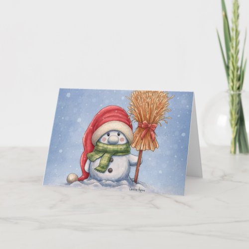 A Little Snowman Holiday Card