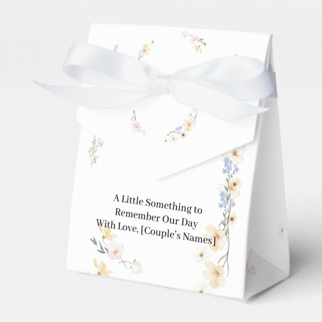 A Little Something to Remember Our Day "Florals" Favor Boxes (Front Side)