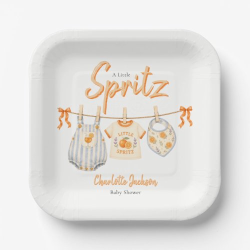 A Little Spritz Watercolor Baby Clothes Paper Plates