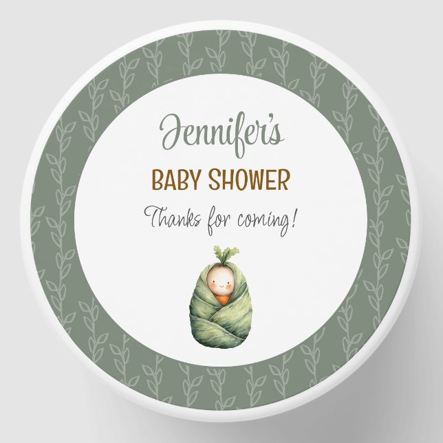 A Little Sprout Baby Shower  Mini Candle Favors (Front)