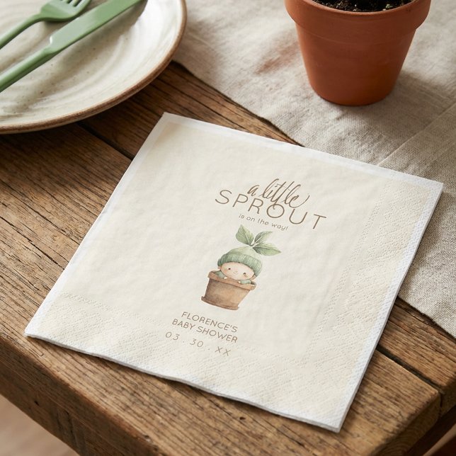 A Little Sprout Baby Shower Napkins (Creator Uploaded)