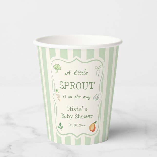A Little Sprout Baby Shower  Paper Cups (Front)