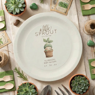 A Little Sprout Baby Shower Paper Plates