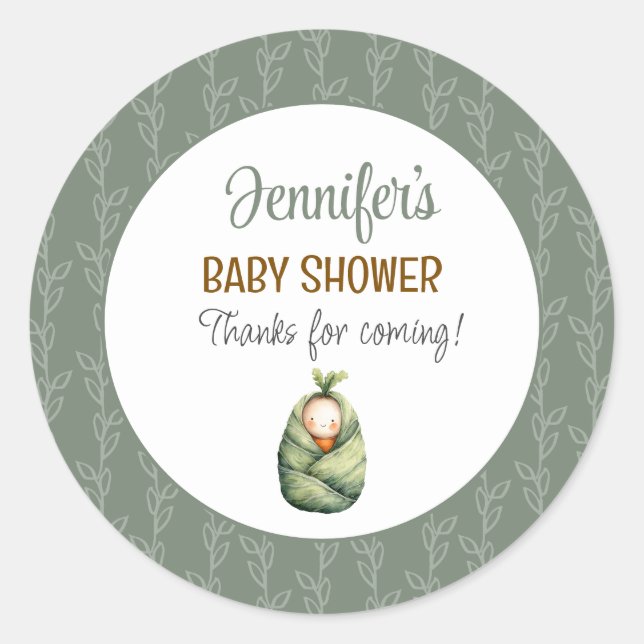 A Little Sprout Baby Shower Sticker (Front)