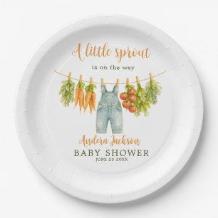 A Little Sprout Garden Clothesline Veggie Baby Paper Plates